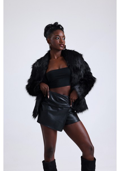 Geniş Yaka Kalın Kürk Mont Kaban indirimleri