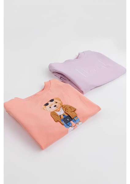Kız Çocuk 2'li Paket Basic Sweatshirt