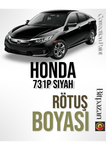 Honda 731P Siyah - Profesyonel Rötüş Boyası - Crv, Civic, Jazz, Accord, Cr-Z , Hr-V