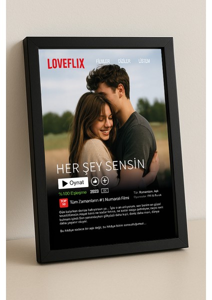 Kişiye Özel Netflix Film Posteri Tasarım Tablo – Sevgililer Günü Hediyesi fırsatları