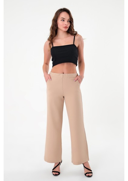 Kadın Taş Lastikli Palazzo Pantolon