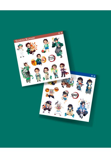 Inosuke Hashibira-Demon Slayer-Tanjiro Kamado-2li Çıkartma-Etiket Parlak Kağıt-Süsleme-Hediye modelleri