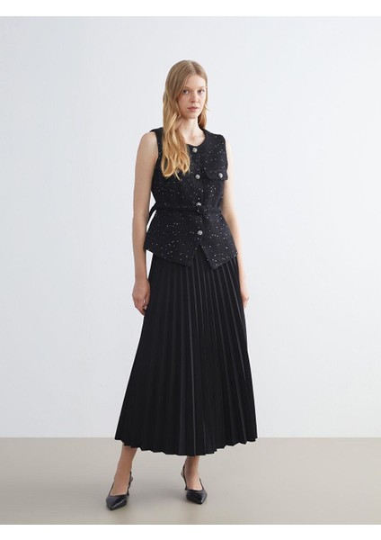 Bisiklet Yaka Taşlı Kadın Yelek (W5) fiyatları