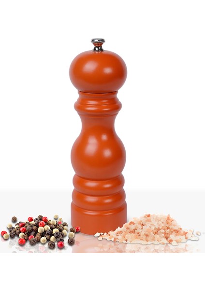 Kiremit Ahşap Tuz ve Karabiber El Değirmeni Öğütücü Grinder 18 Cm