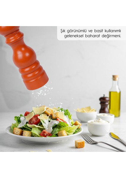 Kiremit Ahşap Tuz ve Karabiber El Değirmeni Öğütücü Grinder 18 Cm fırsatları