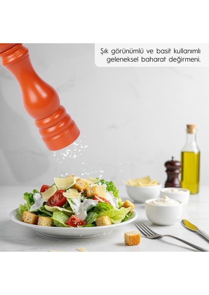 Glıos Kiremit Ahşap Tuz ve Karabiber El Değirmeni Öğütücü Grinder 22 cm fırsatları