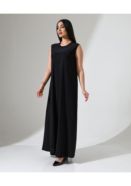 Battal Beden Sıfır Kol Uzun Elbise fiyatları