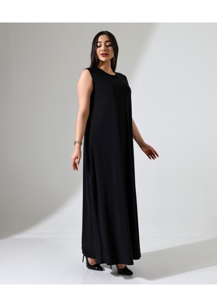 Battal Beden Sıfır Kol Uzun Elbise modelleri