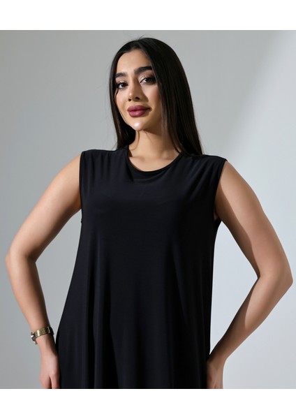 Battal Beden Sıfır Kol Uzun Elbise fırsatları