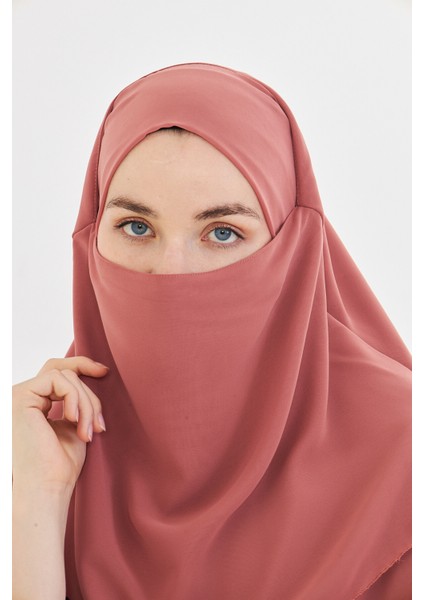 Kadın Şifon Kat Kat Tesettür Şal – Bağlamalı Niqablı Model modelleri