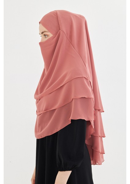 Kadın Şifon Kat Kat Tesettür Şal – Bağlamalı Niqablı Model fırsatları