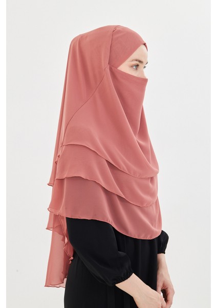 Kadın Şifon Kat Kat Tesettür Şal – Bağlamalı Niqablı Model indirimleri