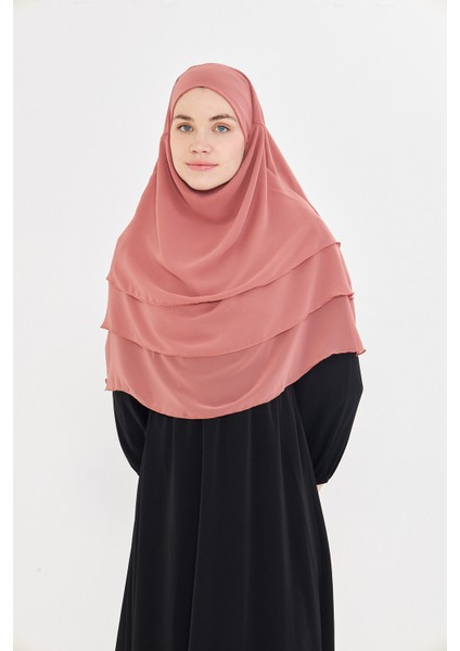Kadın Şifon Kat Kat Tesettür Şal – Bağlamalı Niqablı Model