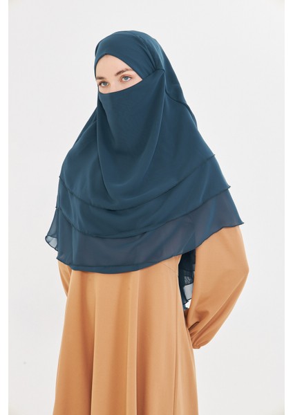Kadın Şifon Kat Kat Tesettür Şal – Bağlamalı Niqablı Model fırsatları