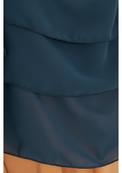 Kadın Şifon Kat Kat Tesettür Şal – Bağlamalı Niqablı Model