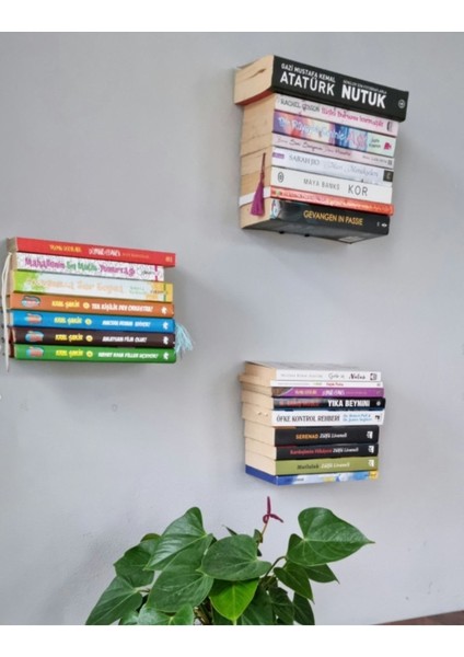 3'lü Sihirli Metal Duvar Kitap Tutucu, Siyah Dekoratif Tasarım fiyatları