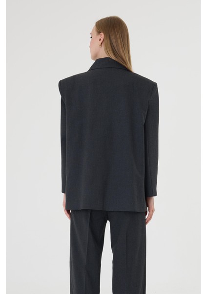 Kadın Siyah Poliviskon Blazer Ceket Pantolon Takım indirimleri