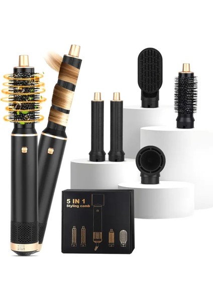 5i 1 Arada Profesyonel Çok Fonksiyonlu Elektrikli Saç Fönü, Termal Saç Düzleştirici ve Kıvırma