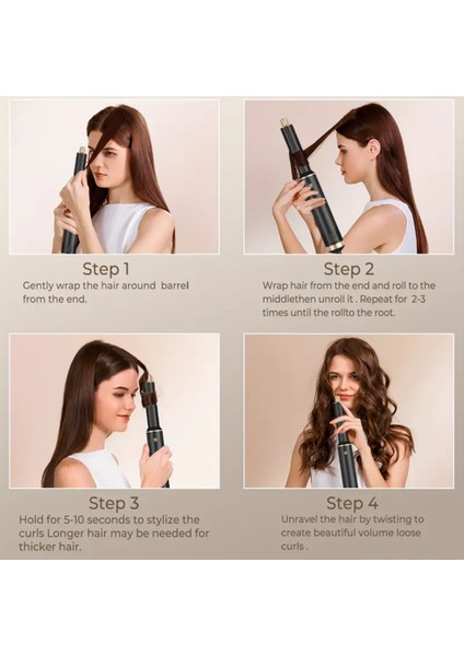 5i 1 Arada Profesyonel Çok Fonksiyonlu Elektrikli Saç Fönü, Termal Saç Düzleştirici ve Kıvırma indirimleri