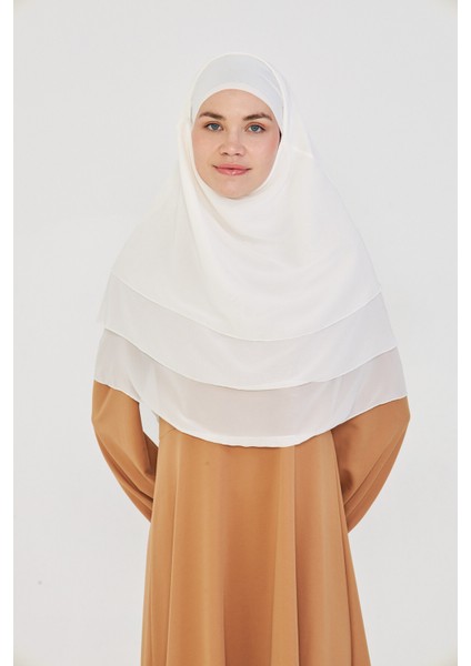 Kadın Şifon Kat Kat Tesettür Şal – Bağlamalı Niqablı Model modelleri