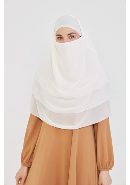 Kadın Şifon Kat Kat Tesettür Şal – Bağlamalı Niqablı Model fırsatları