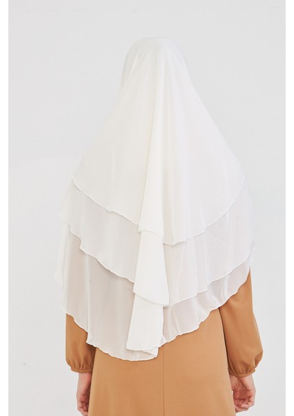 Kadın Şifon Kat Kat Tesettür Şal – Bağlamalı Niqablı Model