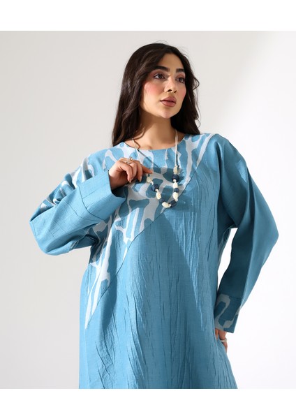 Büyük Beden Viskon Uzun Tunik Takım