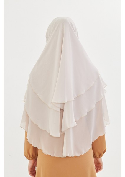 Kadın Şifon Kat Kat Tesettür Şal – Bağlamalı Niqablı Model