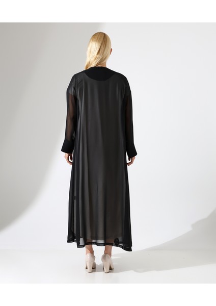 Cep Detaylı Dökümlü Uzun Hırka