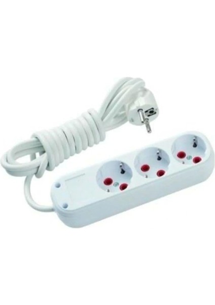 Asel 3'lü Topraklı Kablolu Priz 3 mt Ast 303