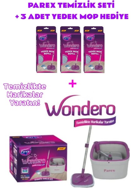 Wondero Otomatik Temizlik Seti - 3 Adet Yedek Mop