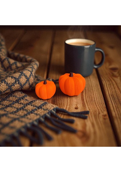 Ceresshop 2'li Set Dekoratif Balkabağı Seti – Sonbahar & Halloween Süsü Turuncu