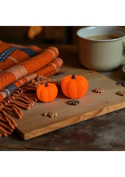 Ceresshop 2'li Set Dekoratif Balkabağı Seti – Sonbahar & Halloween Süsü Turuncu modelleri