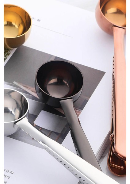 Kahve Ölçü Kaşığı ve Paket Klipsi, Ahşap Tasarım, Dayanıklı ve Şık Set modelleri