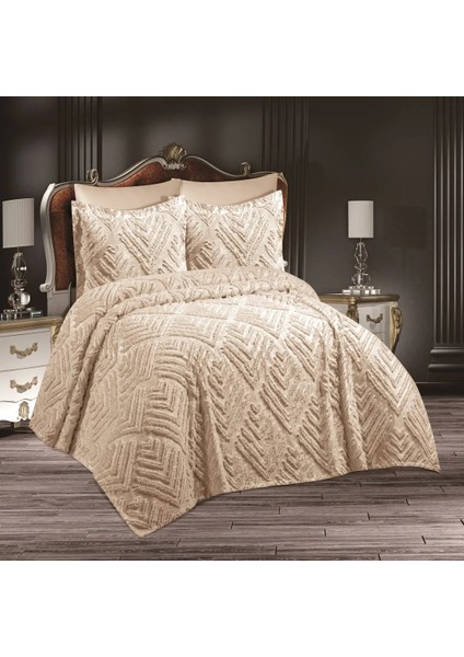 Yumoş Vanilya Çift Kişilik Yatak Örtüsü King Size Battal Boy