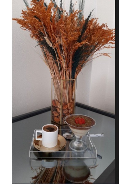 Şeffaf Pleksi Sunum Tepsisi Seti, 35X25 ve 14X22 Cm, 2 Adet modelleri