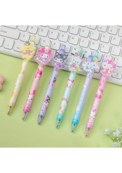 8 Parça Sanrio Jel Kalem Seti - Hello Kitty, Kuromi, My Melody & Daha Fazlası - Ofis ve Okul Malzemeleri Için Geri Çekilebilir Orta Noktalı Akrilik Kalemler fiyatları
