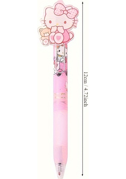 8 Parça Sanrio Jel Kalem Seti - Hello Kitty, Kuromi, My Melody & Daha Fazlası - Ofis ve Okul Malzemeleri Için Geri Çekilebilir Orta Noktalı Akrilik Kalemler