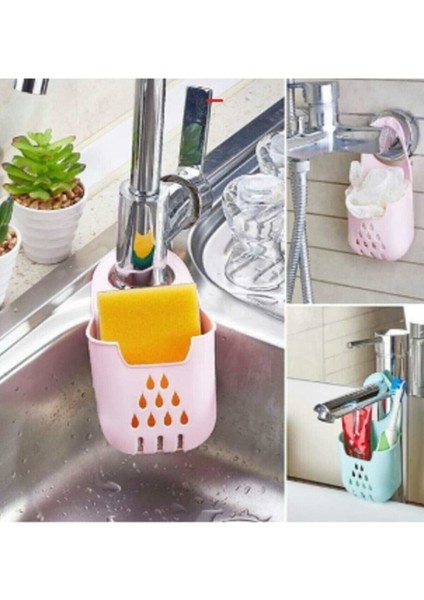 Turuncu Silikon Lavabo Düzenleyici Askılı Süngerlik, Pratik ve Şık Tasarım