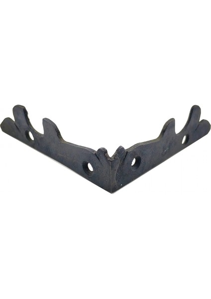 Antika Tarz Dekoratif Pirinç Lale Köşe Gönye - Yan, 105X105 Mm, Oksit