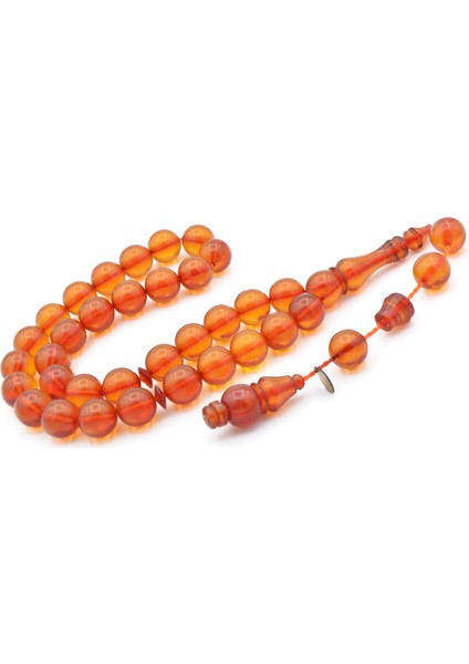 Usta Imzalı Küre Kesim Turuncu Ateş Kehribar Tesbih modelleri