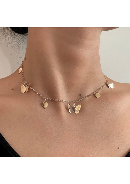Özgün Kelebekli Kalp Zincir Takım Seti: Tarzınıza Zarif Bir Dokunuş