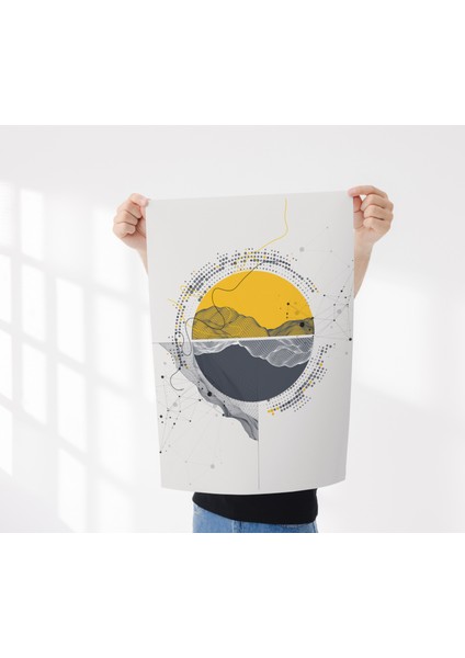 Çerçevesiz Poster, Dijital Baskı Soyut Dijital Dünya Poster, Ofis, Salon Dekorasyon , Dünya Posteri