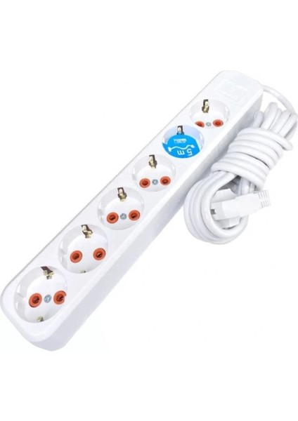 Asel 6'lı Topraklı Grup Priz 5mt