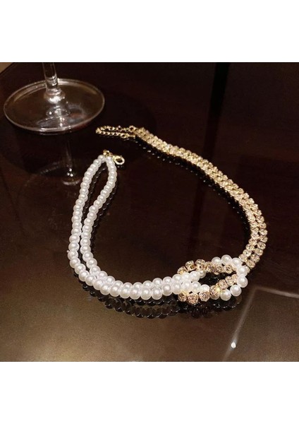 Şıklığınızı Tamamlayacak Incili Taşlı Kolye modelleri