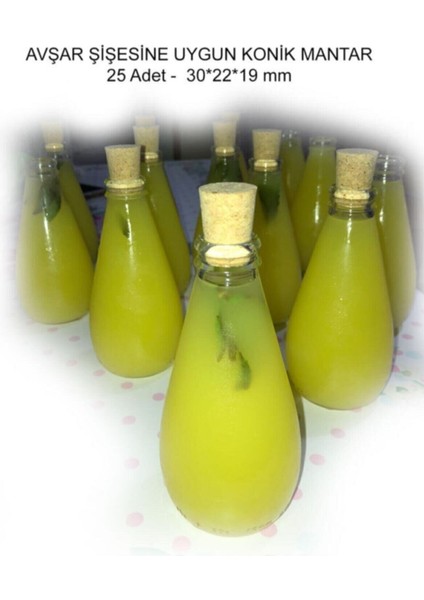 Renkli Konik Mantar Tıpa 25 Adet, Soda Cam Şişesine Uyumlu, 30*22*19 fiyatları