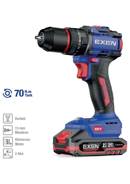 En 272 Ds Kömürsüz Darbeli Şarjlı Matkap