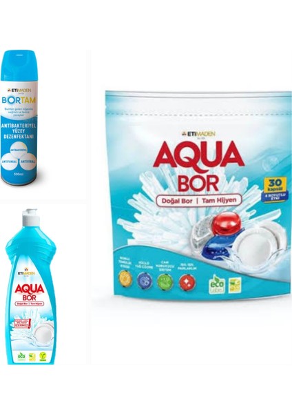 Doğal Mineralli Bulaşık Makinesi ve Elde Bulaşıklar Için Deterjan + Ortam ve Yüzey Dezenfektanı 500 ml