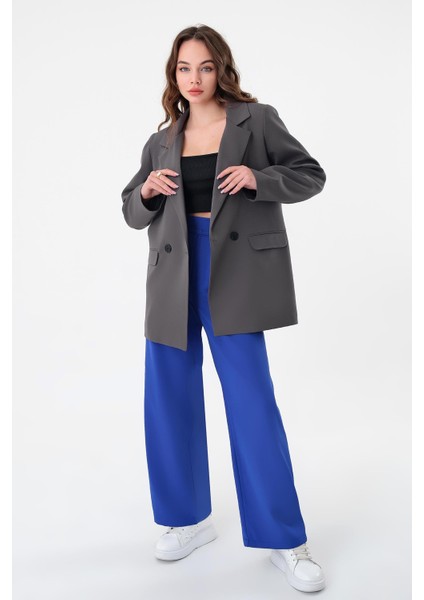 Antrasit Çift Düğmeli Blazer Ceket fiyatları