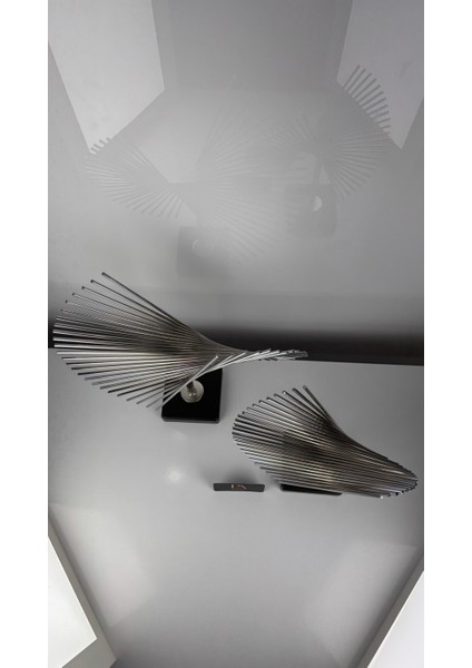 Gümüş Kirpi 2'li Takım Metal Biblo Obje Ev Aksesuar Masa Konsol Orta Sehpa Dresuar Salon Ofis Dekor